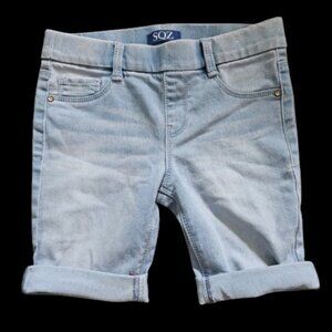 * SQZ Stretch Bermuda Length Pull On Denim Shorts Girls Size 10